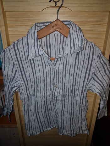 Chemisier gaufré bleu taille 36