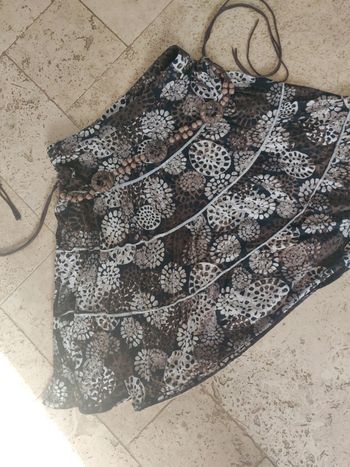 Jupe vintage taille 42 ceinture en bois