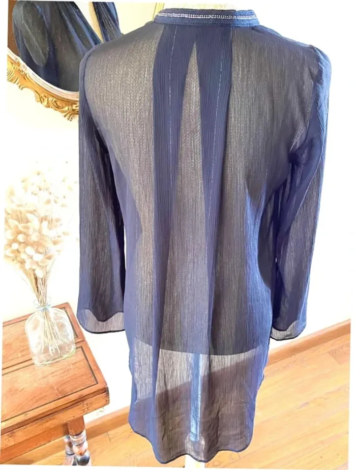 Sublime blouse chemise manche longue noir fluide Zara taille XS - photo numéro 15