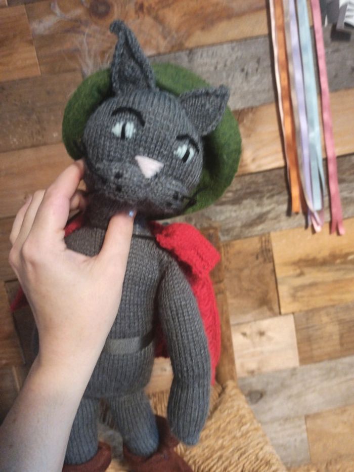 Peluche crochet fait main le chat botté BE - photo numéro 5