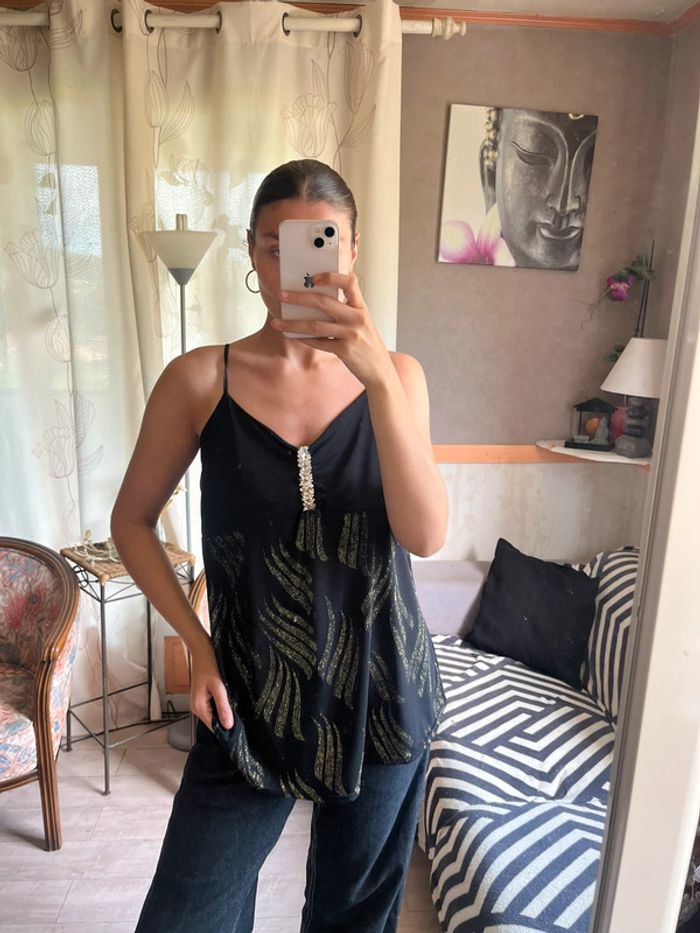 Débardeur strass Ibiza Summer sequins vintage y2k 2000yer destroy