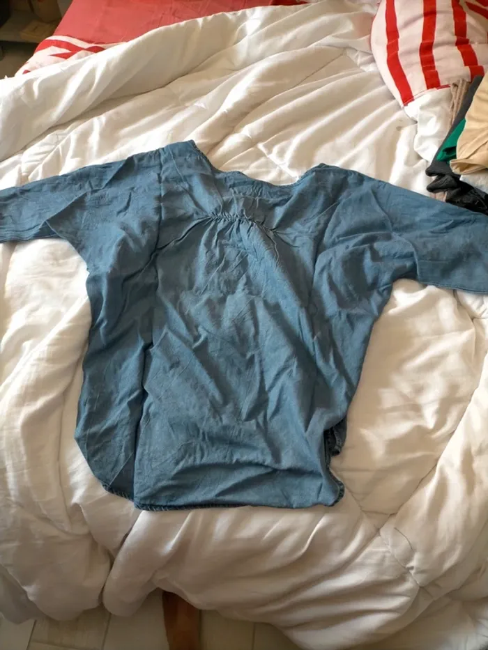 Blouse manches 3/4 denim - photo numéro 4