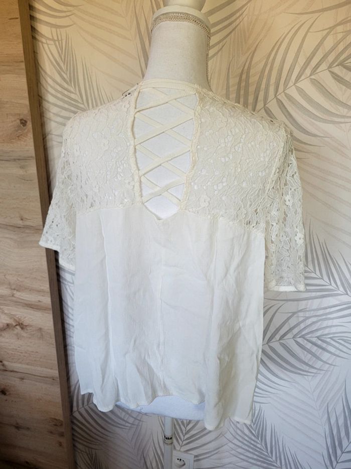 Blouse blanc crème taille M - photo numéro 4