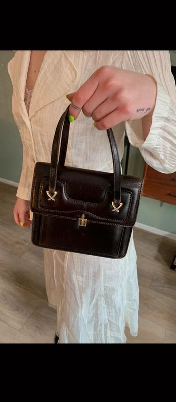 Sac en cuir véritable vintage cartable hanse