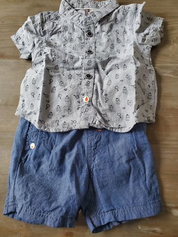 Ensemble chemise courte et short 1 mois Orchestra