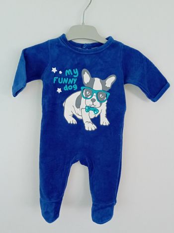 Pyjama d'hiver Gémo 1 mois petit Bouledogue