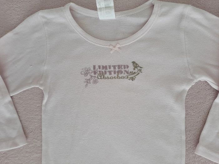 Chemisette manches longues Absorba 2 ans rose clair motif oiseaux - photo numéro 2