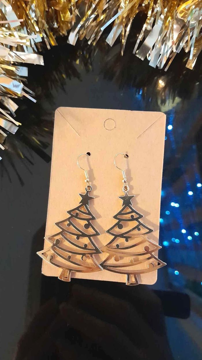 Bijoux Noël | 🎄 Boucles d'oreilles plaqué or neuves Sapin de Noël - photo numéro 2
