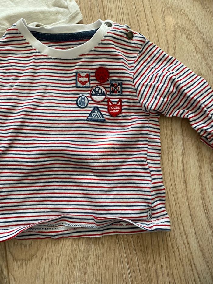 Lot de 4 tshirts manches longues 3 mois très bon etat okaidi - photo numéro 4