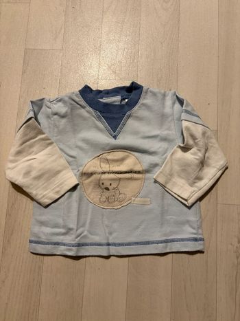 Petit sweat léger baby club bleu clair 12 mois très bon état
