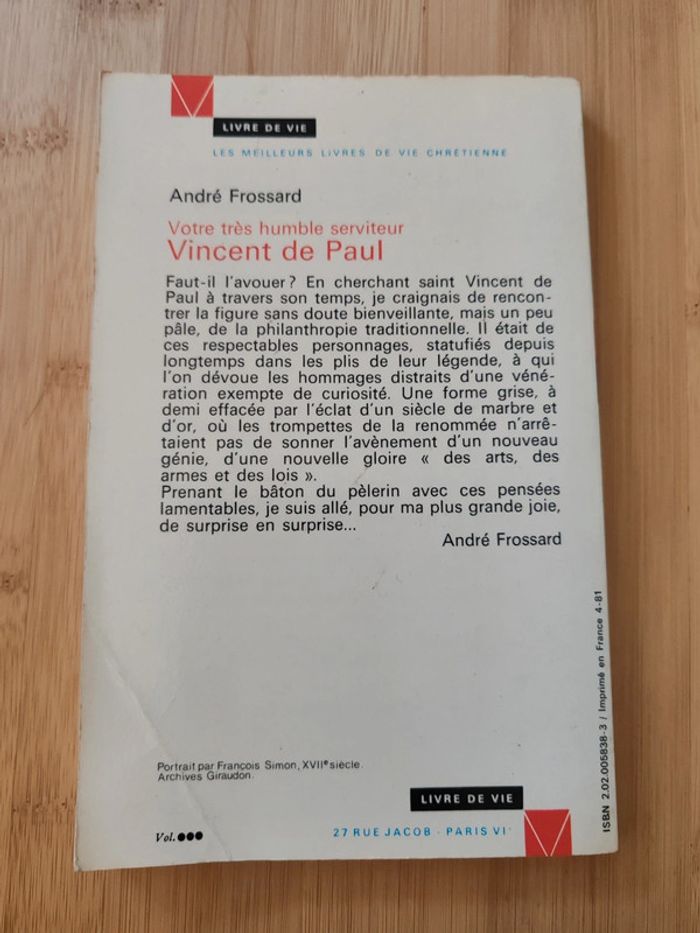 André Frossard 🍀 Votre très humble serviteur Vincent de Paul - photo numéro 2