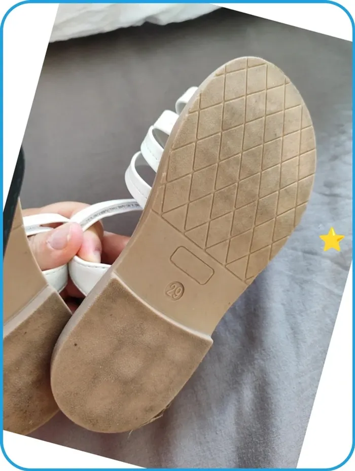 Sandales fille- blanche- T29 - photo numéro 3