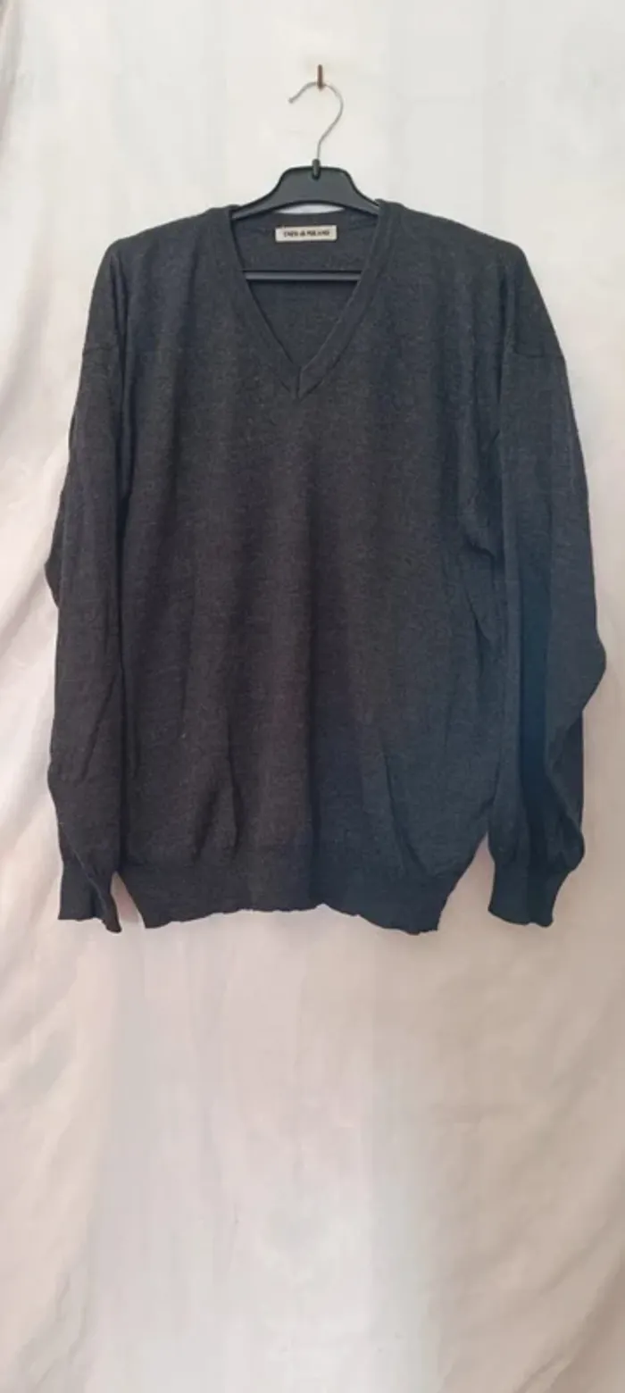 170- pull homme gris foncé, enzo di milano, Taille XL