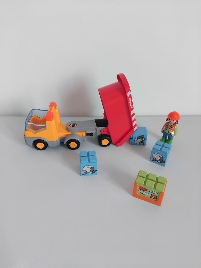 PLAYMOBIL 123 Camion Benne de Chantier 70126 Junior Complet 🚚 - photo numéro 3