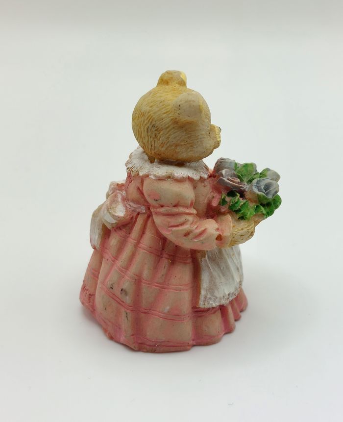 Petite figurine résine ours oursonne Jaimy robe rose Vintage 4,8 cm - collection ou décoration - photo numéro 3
