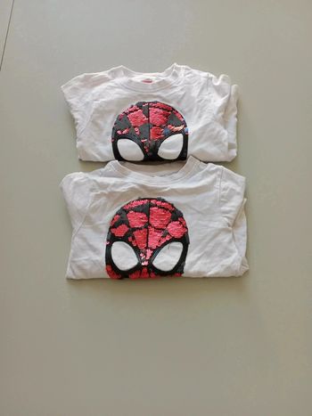 Lot de 2 tee shirt manche longue spiderman 2 ans paillettes