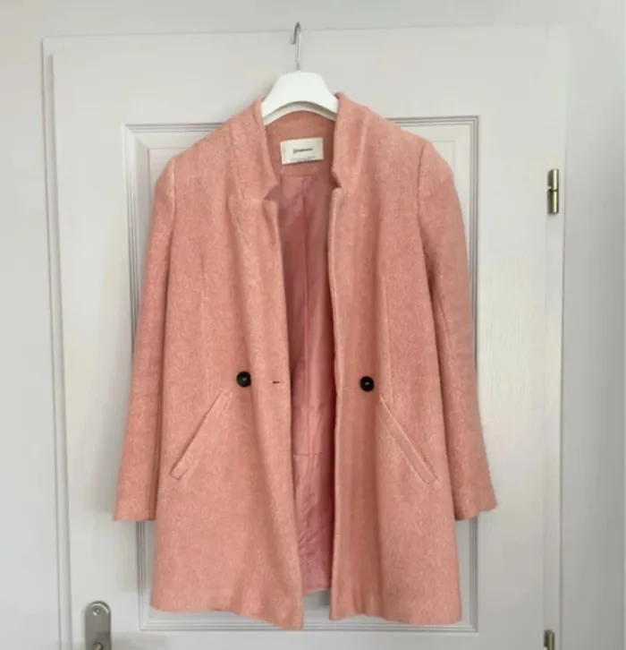 Manteau rose Stradivarius – Taille S – Coupe droite chic - photo numéro 6
