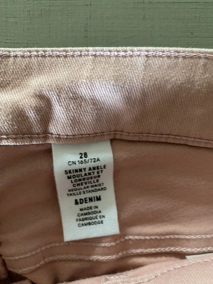 Jeans H&M skinny ankle rose pale taille US 28 / taille M France - photo numéro 6