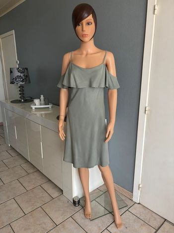 Robe fluide kaki/gris