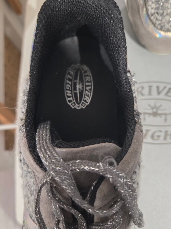 Baskets grises cuir et tissu Triver Flight P 40 - photo numéro 5