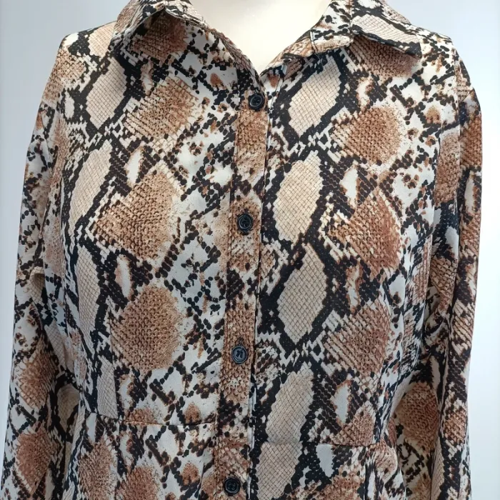 Robe longue imprimé python Belcci col chemise taille S tendance animalier - photo numéro 2