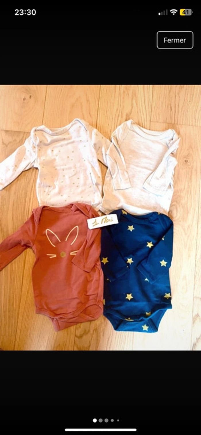 Lot de 6 Vêtements Bébé 1 mois - Pyjamas et Bodies - photo numéro 10