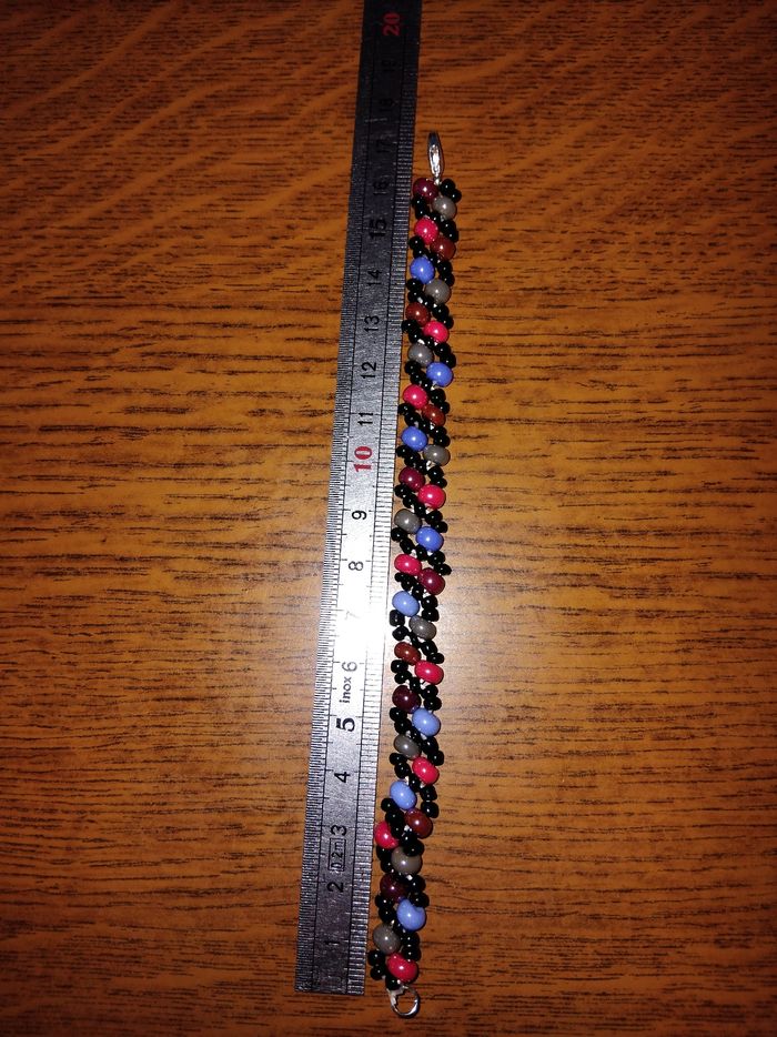 Bracelet en perle de rocaille avec fermoir acier inoxydable 17.3cm - photo numéro 4