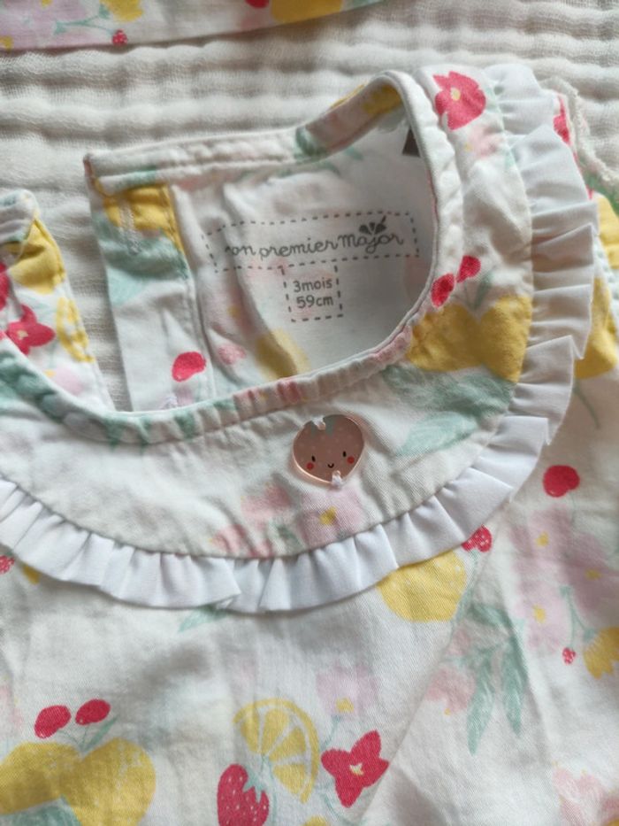Combinaison bébé fille 3 mois 🍓 🍋 - photo numéro 2