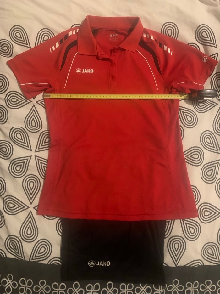 Ensemble jako foot short et tee shirt noir et rouge taille xs - photo numéro 4
