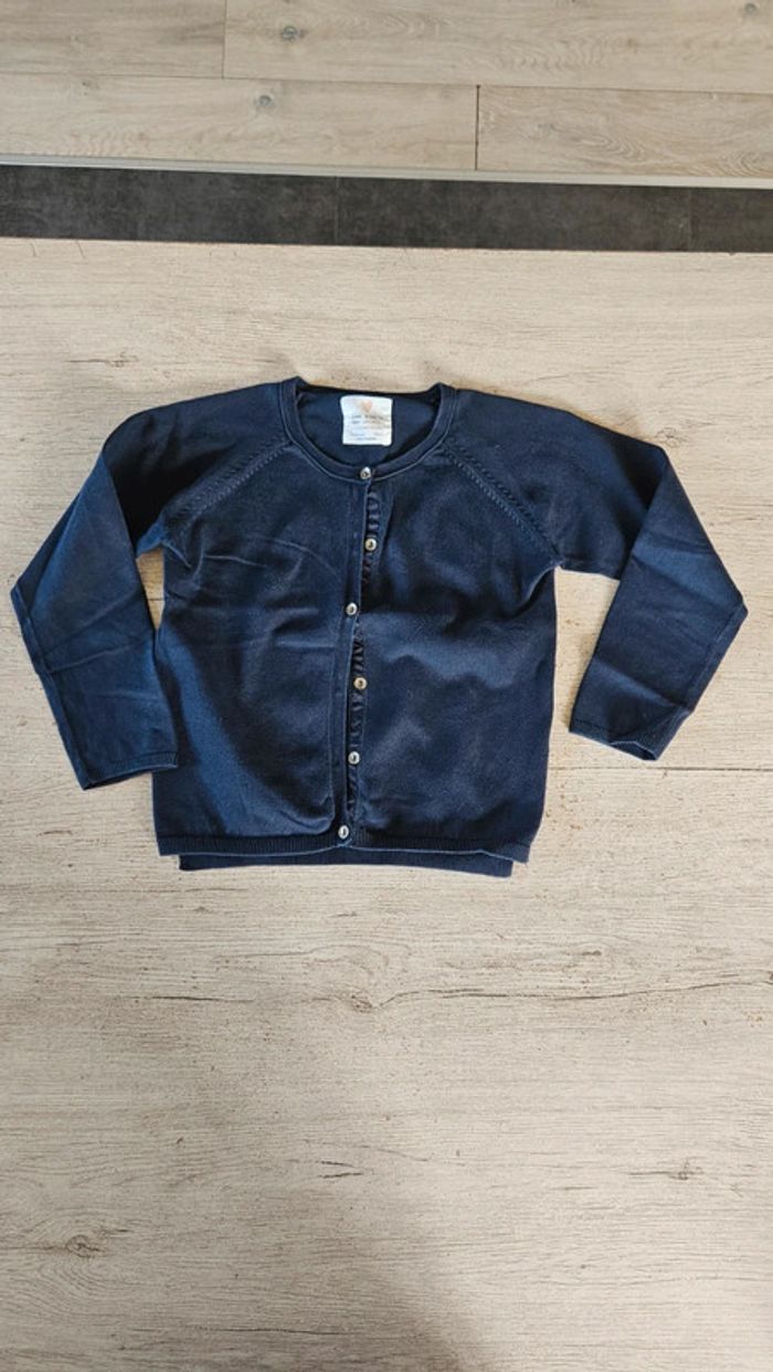 Gilet à manches longues bleu foncé, Zara Girl, 5/6 ans, peu mis - photo numéro 2