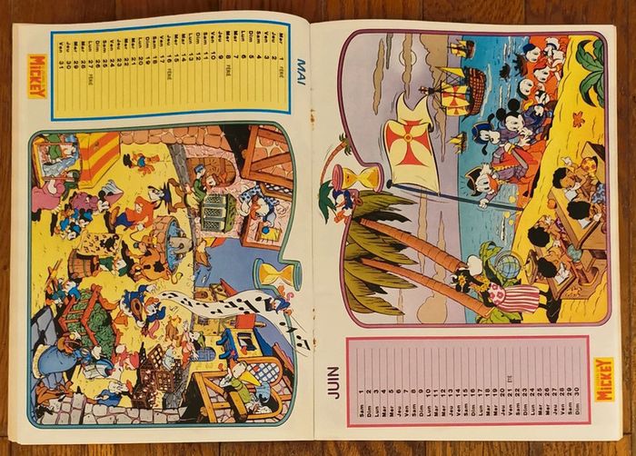 Ancien journal de mickey avec calendrier 16 pages 1985 vintage - photo numéro 5