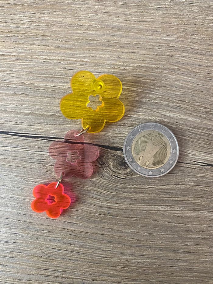 Boucles d oreilles acrylique summer vibes - photo numéro 5