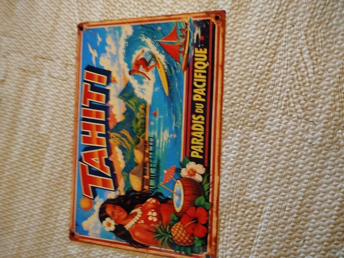 plaque publicitaire motif tahiti neuf - photo numéro 3