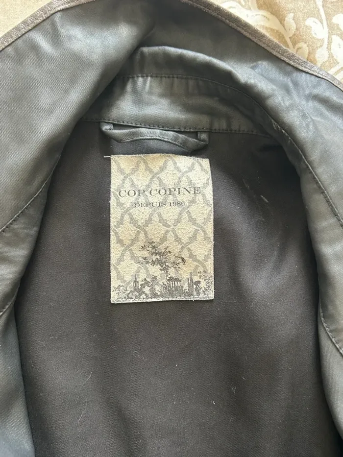 Manteau effet huiler cop copine taille 38 noir marron - photo numéro 6