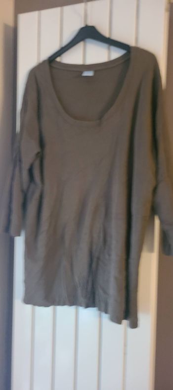 T-shirt basique à manches longues M&S best basics kaki xxl