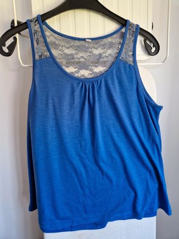 Débardeur zeeman bleu dentelle 40