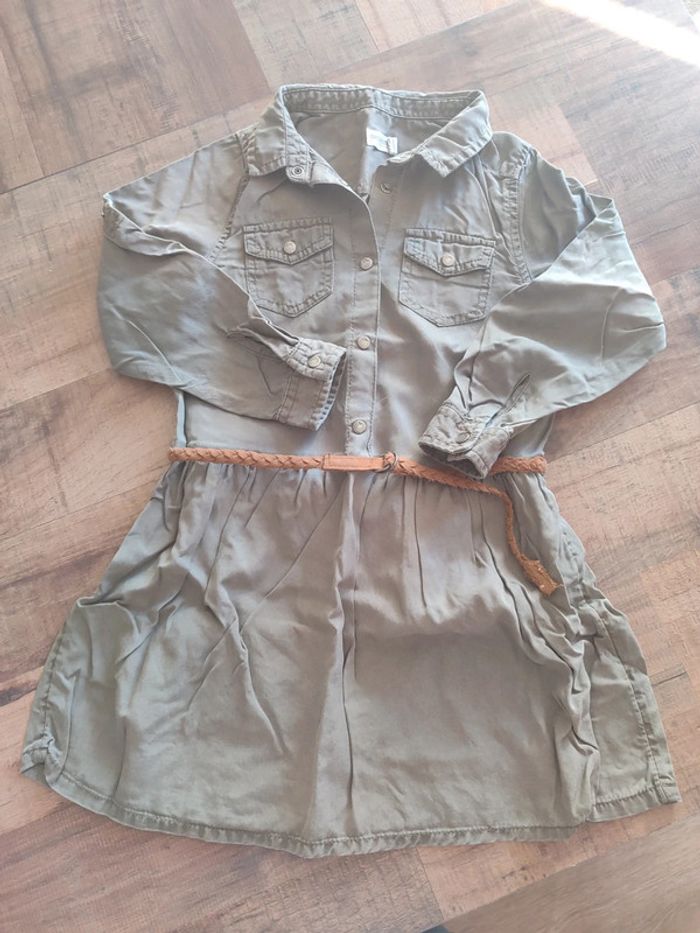 Robe Orchestra kaki avec ceinture 6 ans fille