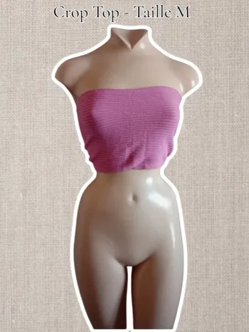 Bandeaux crop top rose - Taille M