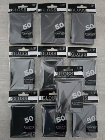 Lot de 10 paquets de 50 sleeves Ultra Pro Deck Protector Gloss Noir 