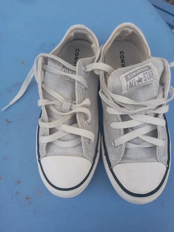 Basket Converse Fille Argenté Basse