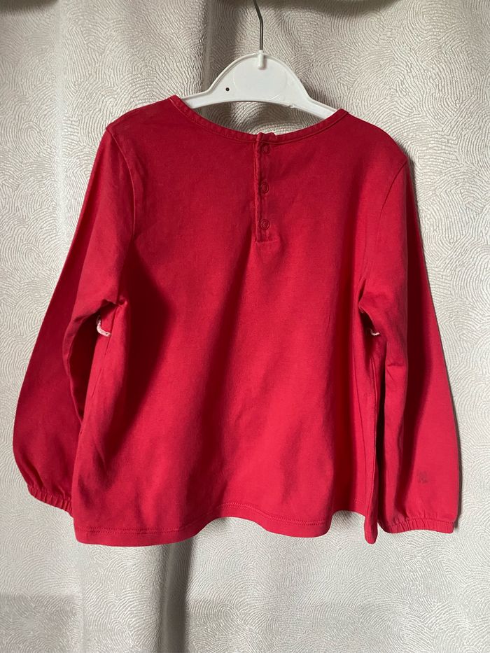 T-shirt tunique framboise papillons pailletés 4 ans Sergent Major - photo numéro 5