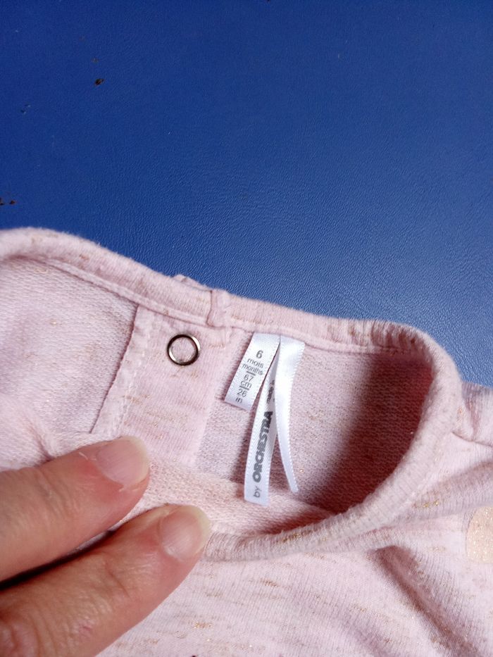 Robe- pantalon combinaison , ensemble bébé fille pingouin rose, gris, tulle orchestra, hiver, 6 mois - photo numéro 4