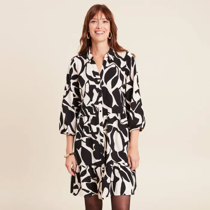 Robe courte évasée col chemise blanc femme - taille 46 - Bréal - photo numéro 7