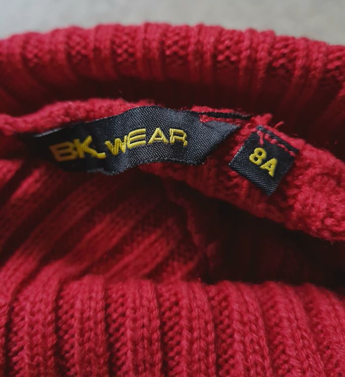 pull hiver col roulé rouge garçon 8 ans - photo numéro 5