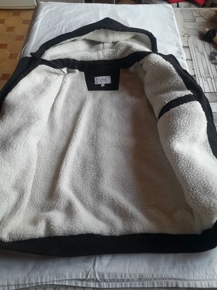 Blouson CELIO fourré à capuche  noir homme Taille M - photo numéro 2