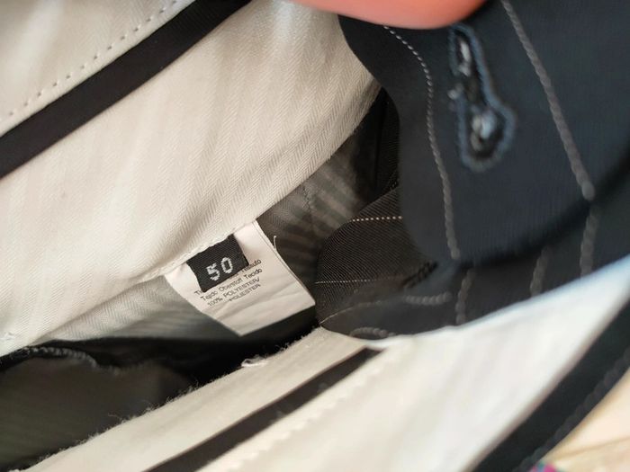 Costume deux pièces noir rayé homme taille 58 veste pantalon à pince 50 WEIL neuf - photo numéro 6