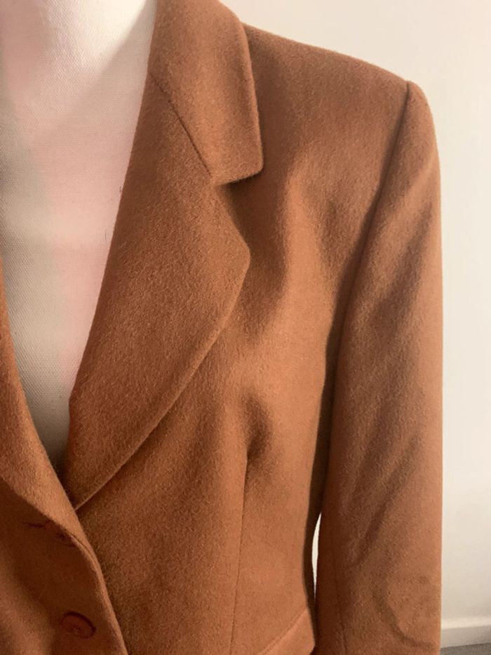 Blazer Camel Laine vierge et Cachemire Vintage T42 XL - photo numéro 2