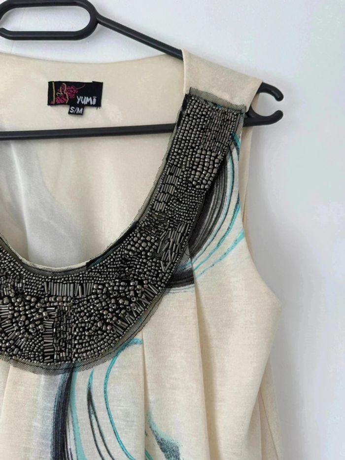 Robe Courte - Motif Vagues Abstraites - Style Original - Taille S - photo numéro 3