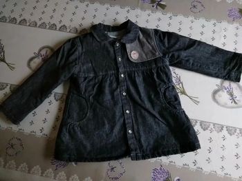 Manteau jean doublé, taille 23 mois, marque aubisou