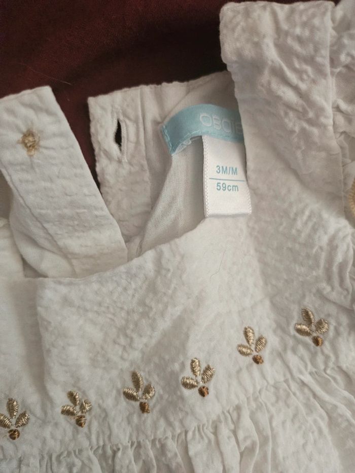 Robe cérémonie bébé / vêtement été bébé/ bloomer 3 mois fille - photo numéro 2